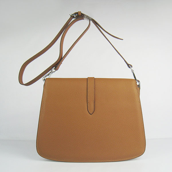 Fake Hermes Togo Leather Messenger Bag Light Coffee 8079 - Click Image to Close